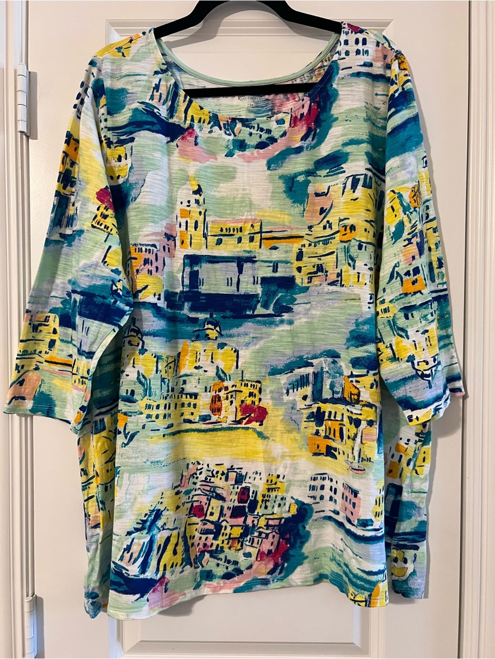 Abstract Coastal Print Top - Multi